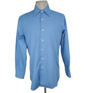 Forsyth Button Down Dress Shirt, White Blue Stripes Business,  Office, Work, S